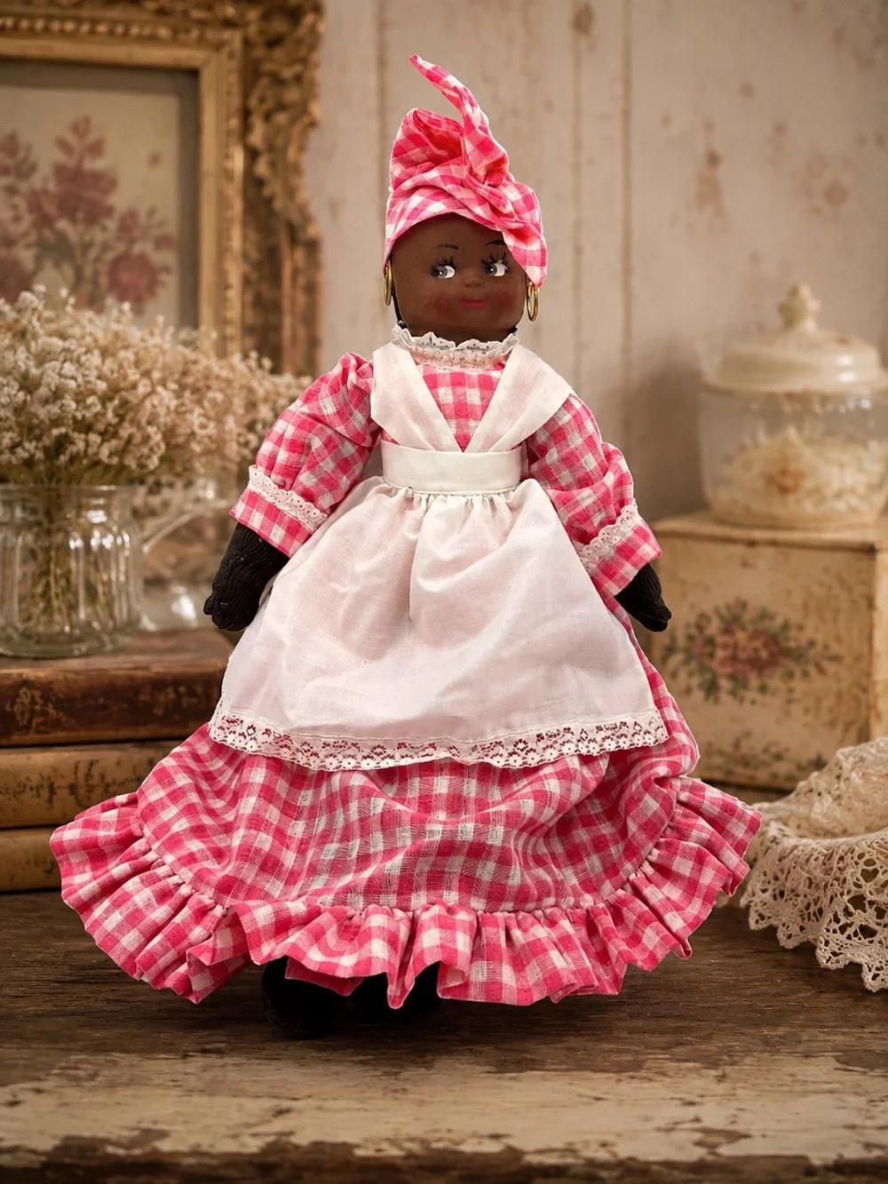 Vintage handmade folk art doll